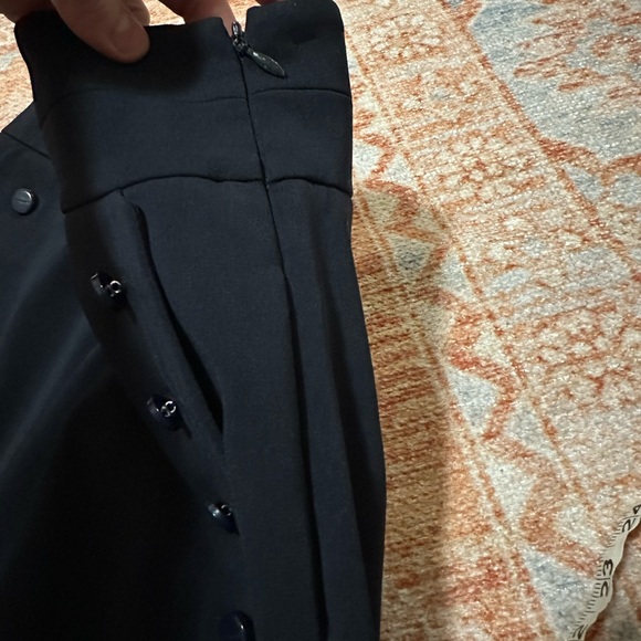 NWOT EQUIPMENT Andrae Trouser Button Accent Wide Leg High Rise Eclipse navy sz 0 - Picture 9 of 12